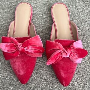 Women's Pink Velvet Mules Crown & Ivy